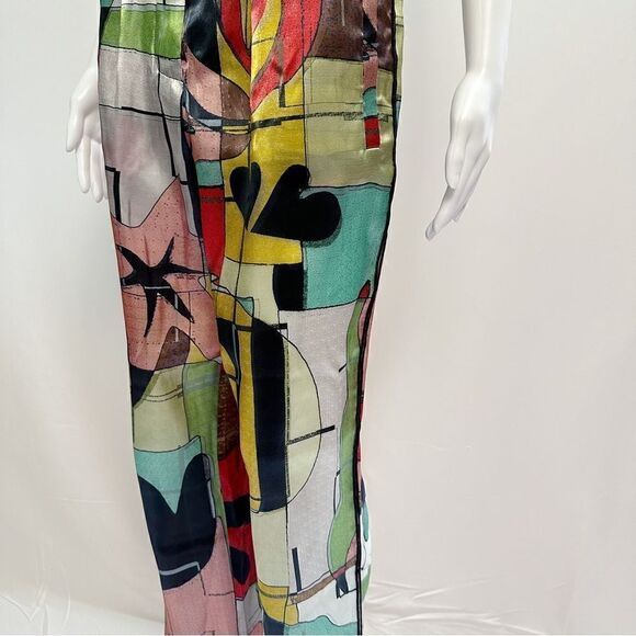 EUC ɢɪᴏʀɢɪᴏ ᴀʀᴍᴀɴɪ ᴍᴜʟʙᴇʀʀʏ ꜱɪʟᴋ ᴘᴏᴘ ᴀʀᴛ ᴄᴏʟᴏʀ ᴛʀᴏᴜꜱᴇʀꜱ - Picture 8 of 17